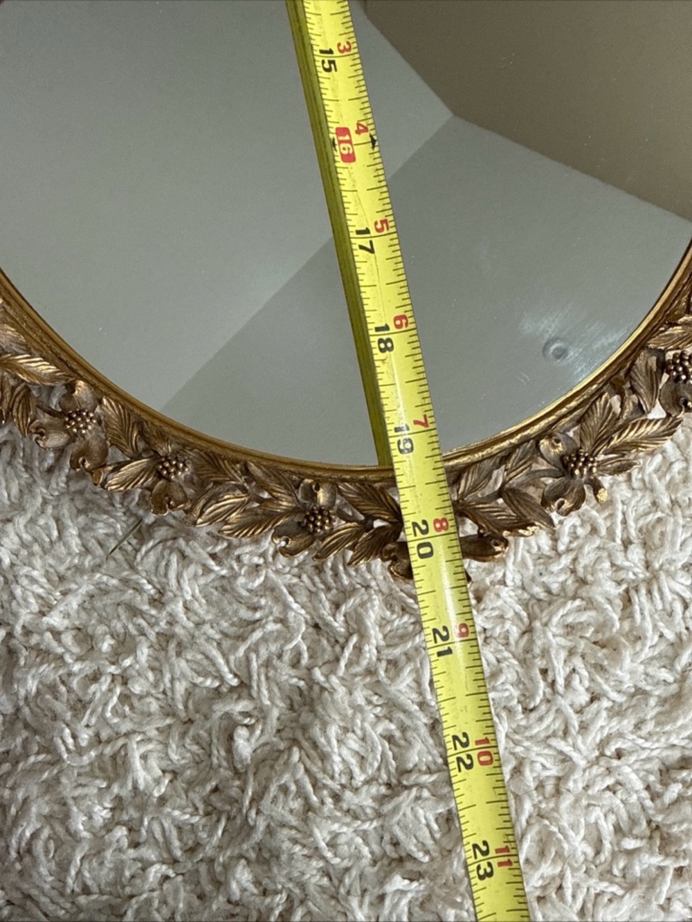 Matson vintage 24k gold vanity tray mirror bird and floral design. Velvet back. - Picture 14 of 16